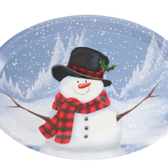 Oval Christmas Platters Plastic Serving Tray Food Appetizers Set of 4 NEW - Picture 9 of 9